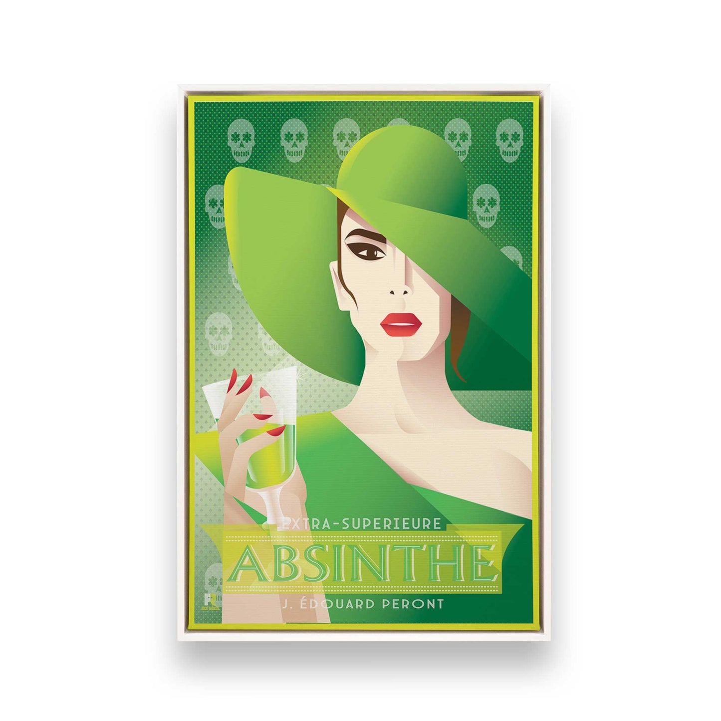 [Color:Opaque White], Picture of art in a White frame