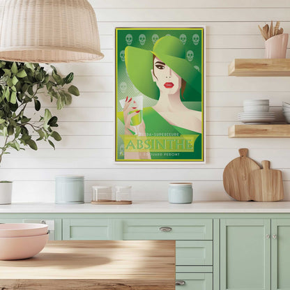 [Color:American Maple], Picture of art in a American Maple frame at an angle