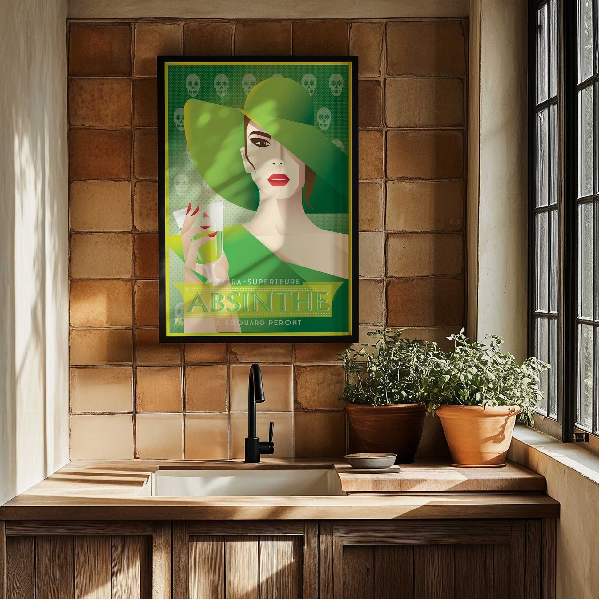 [Color:Opaque White], Picture of art in a Opaque White frame at an angle