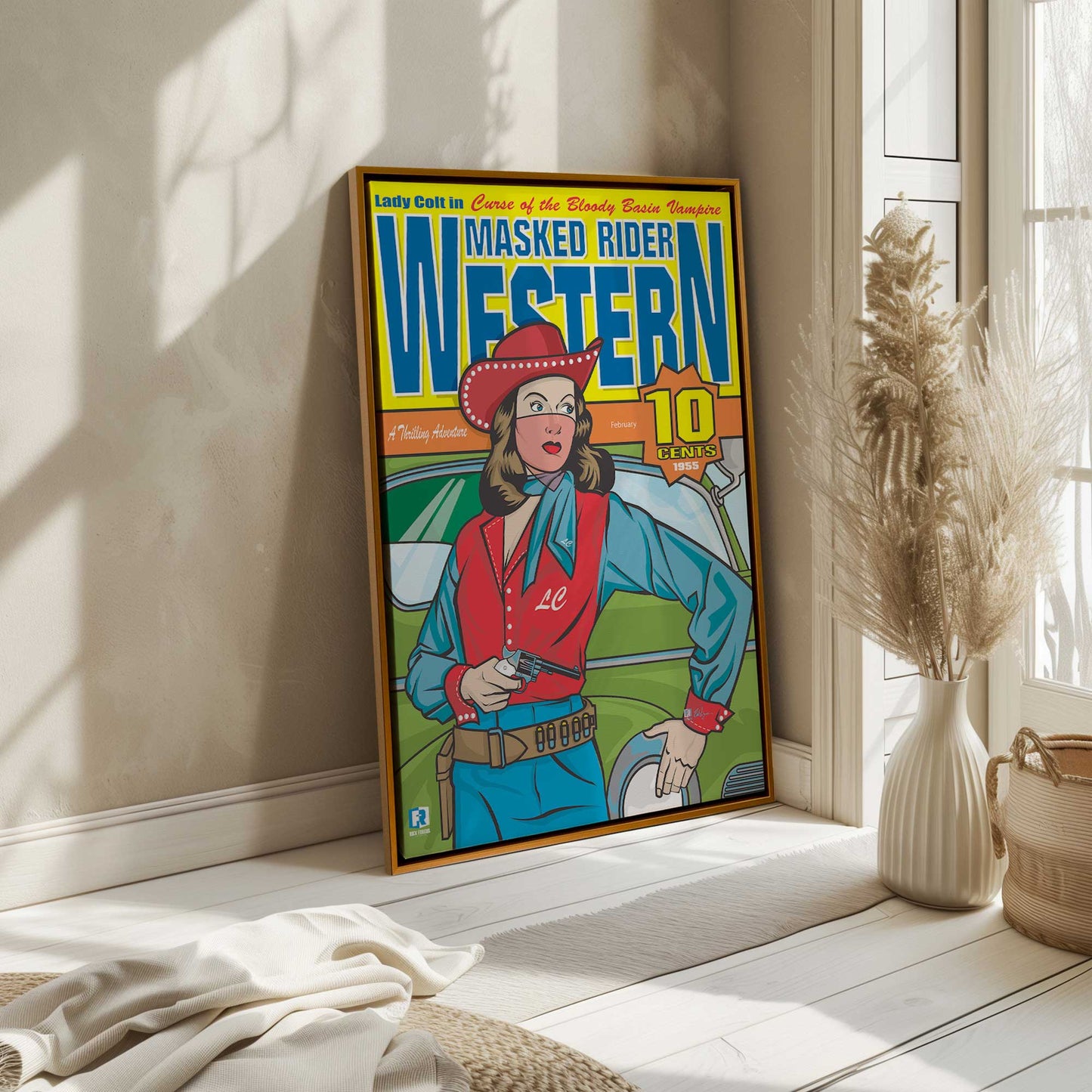 [Color:Polished Gold], Picture of art in a Polished Gold frame at an angle