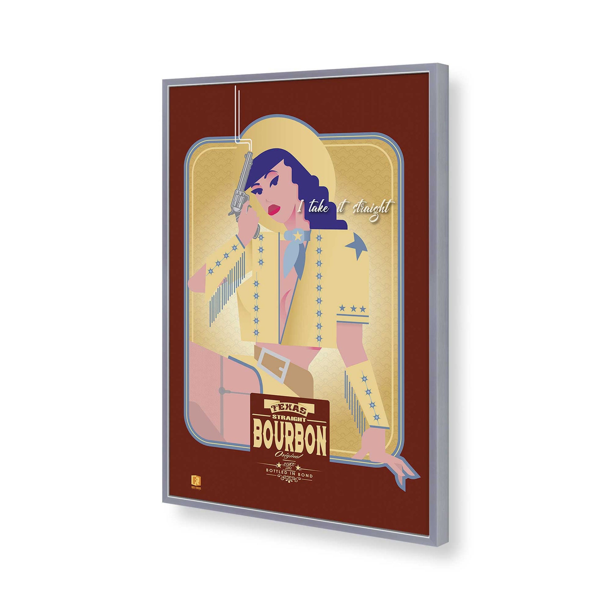 [Color:Polished Chrome], Picture of art in a Polished Chrome frame of the corner
