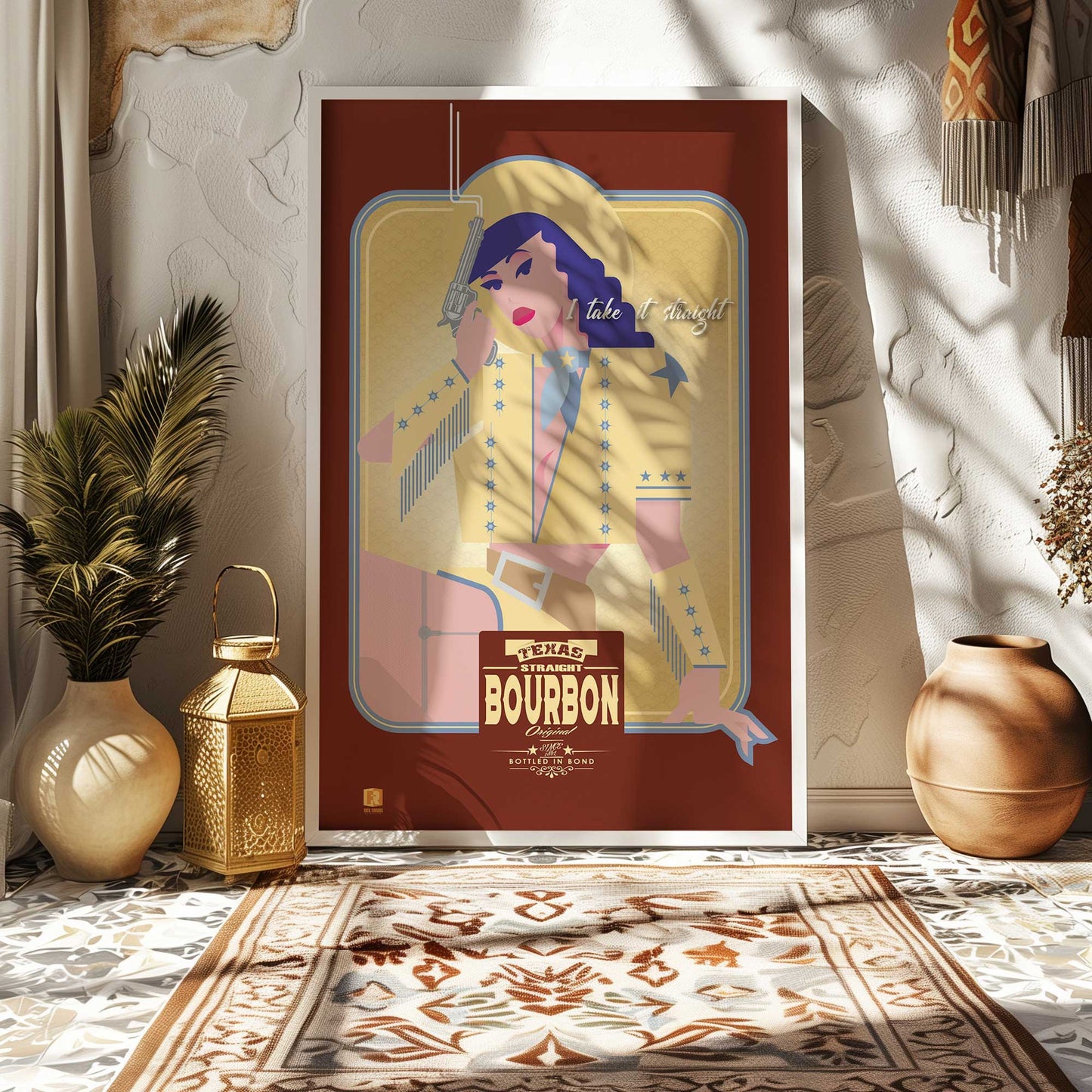 [Color:Satin Black], Picture of art in a Satin Black frame at an angle