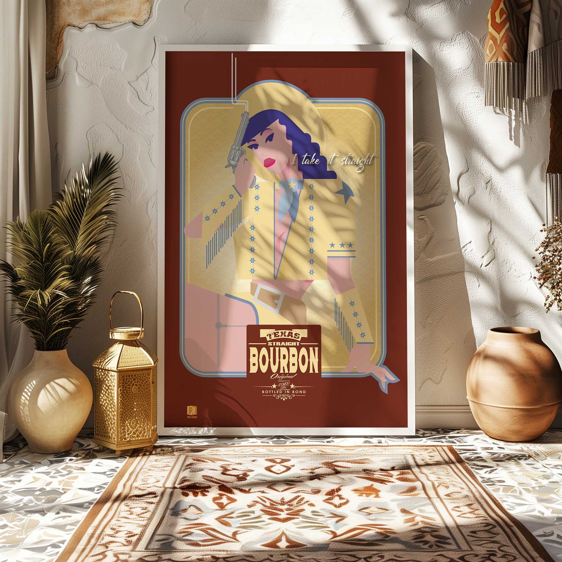 [Color:Belvinder Brown], Picture of art in a Belvinder Brown frame at an angle