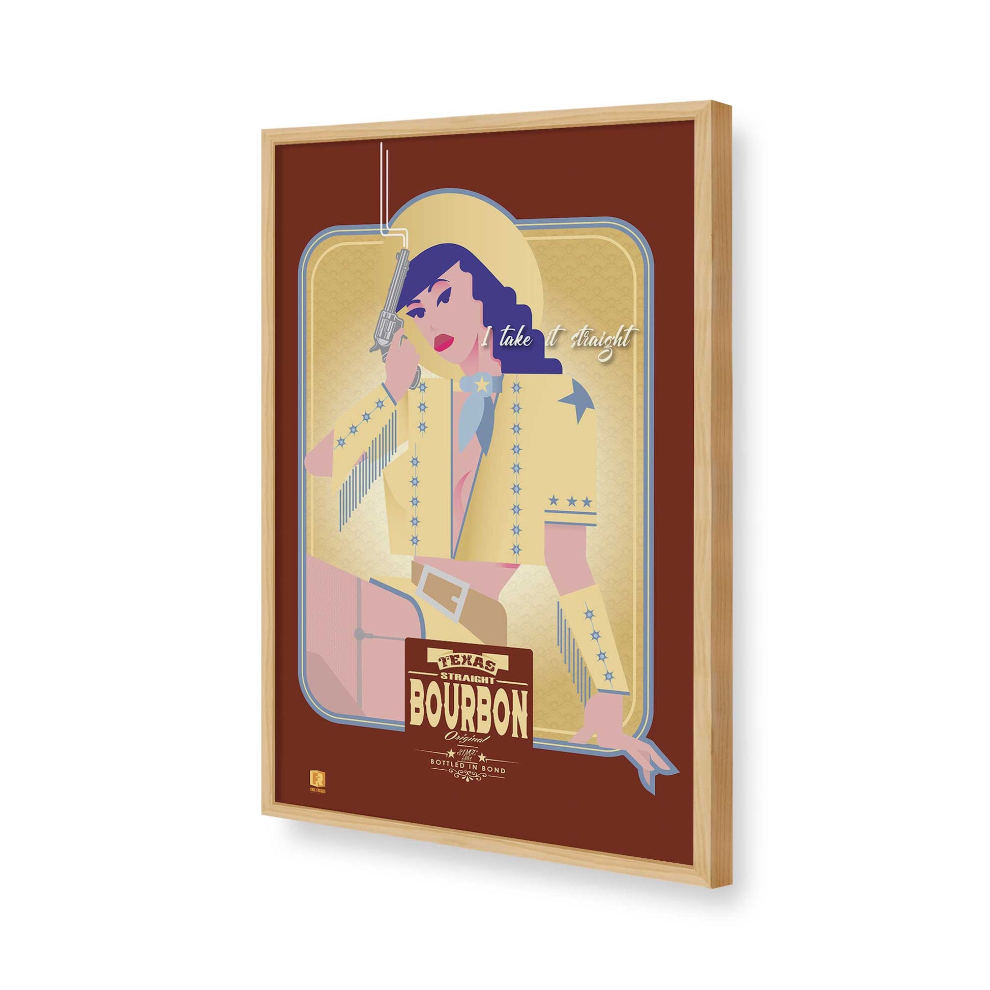 [Color:American Maple], Picture of art in a American Maple frame of the corner