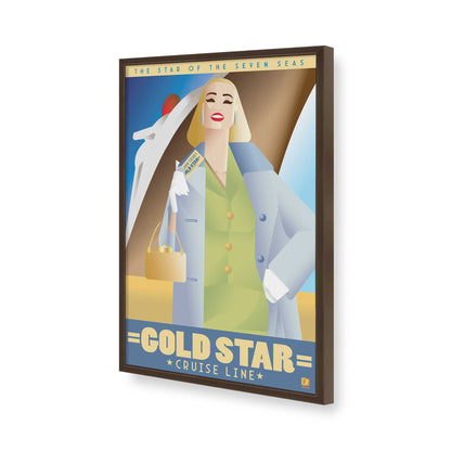 [Color:Brown], Picture of art in a Brown frame of the corner