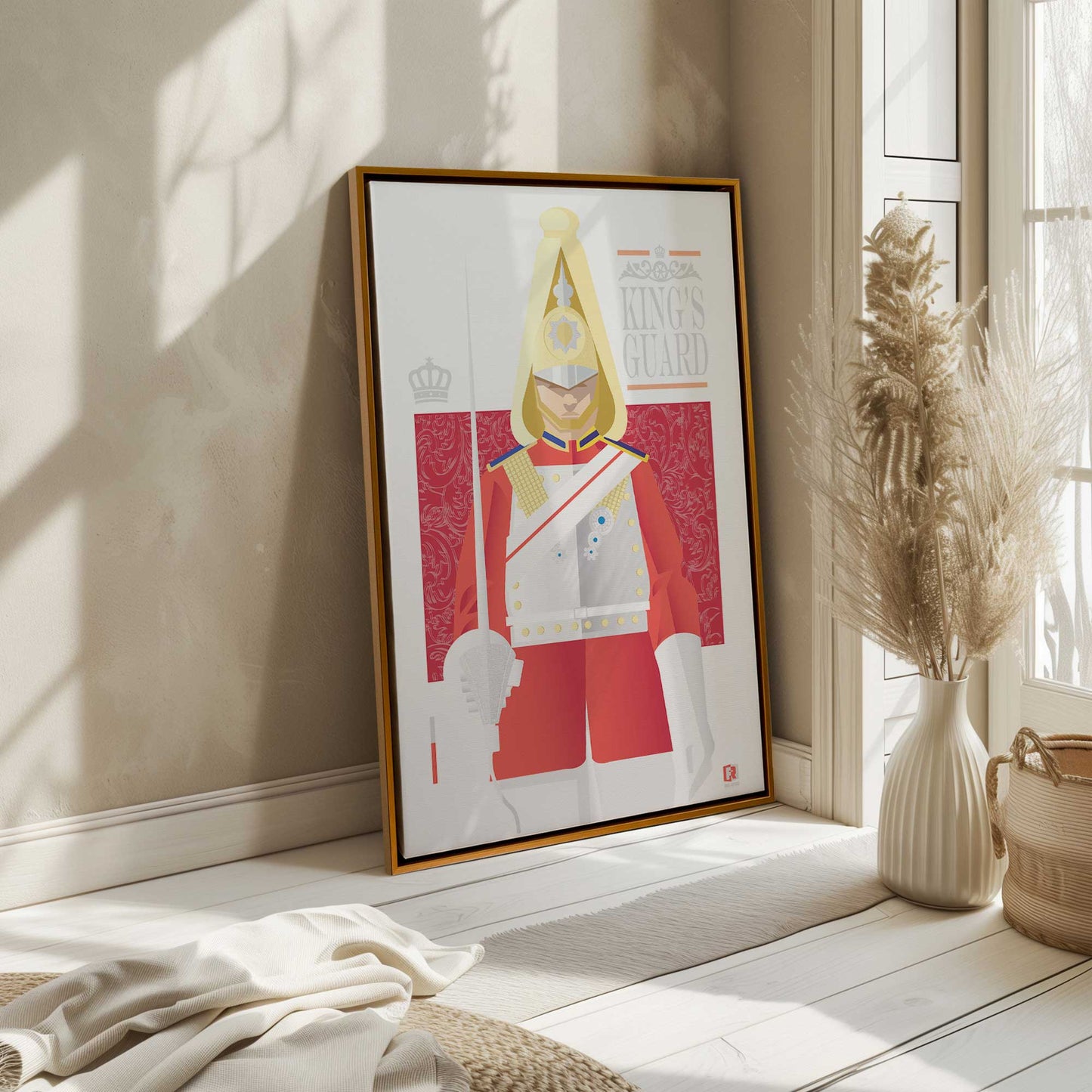[Color:Polished Gold], Picture of art in a Polished Gold frame at an angle