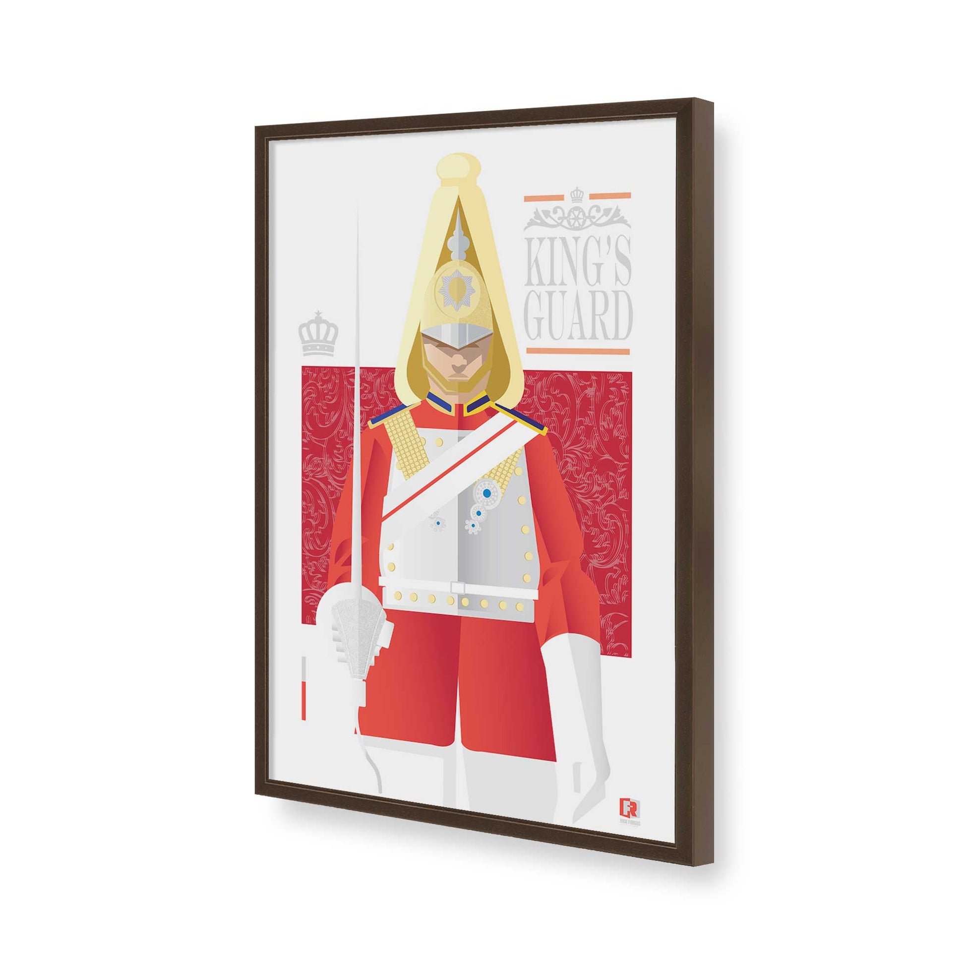 [Color:Brown], Picture of art in a Brown frame of the corner