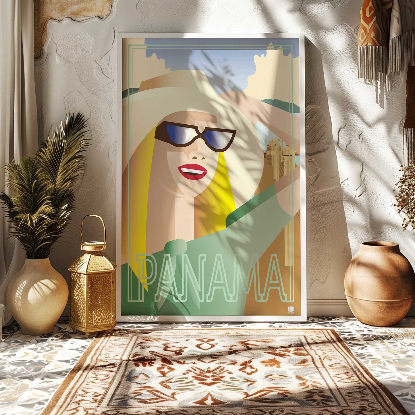[Color:American Maple], Picture of art in a American Maple frame at an angle