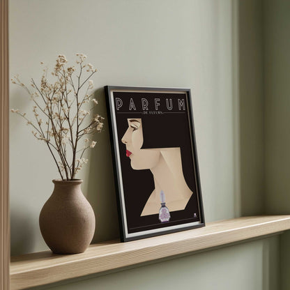 [Color:Brown], Picture of art in a Brown frame at an angle