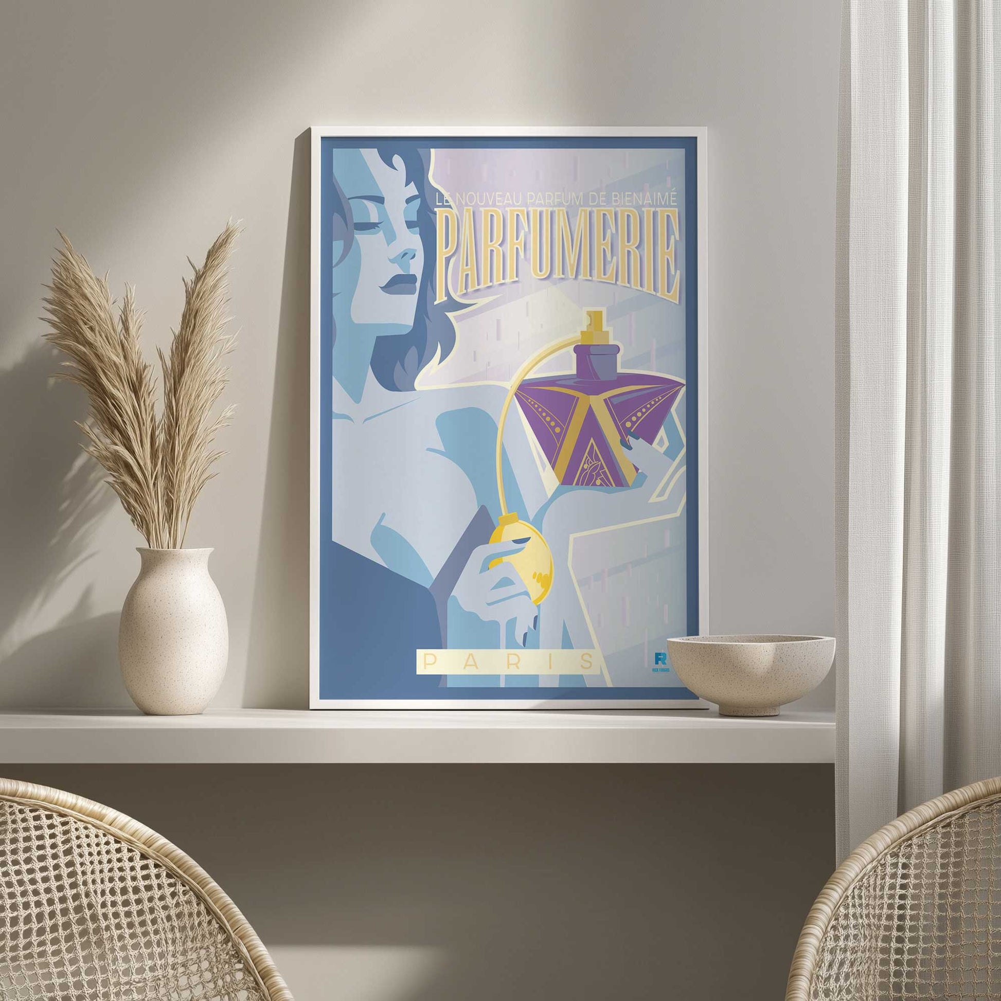 [Color:Polished Gold], Picture of art in a Polished Gold frame at an angle
