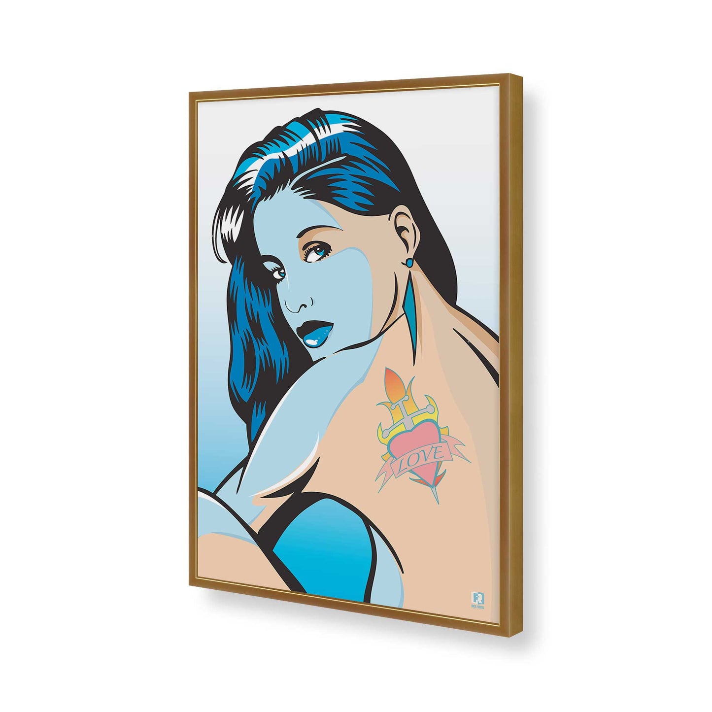 [Color:Polished Gold], Picture of art in a Polished Gold frame of the corner