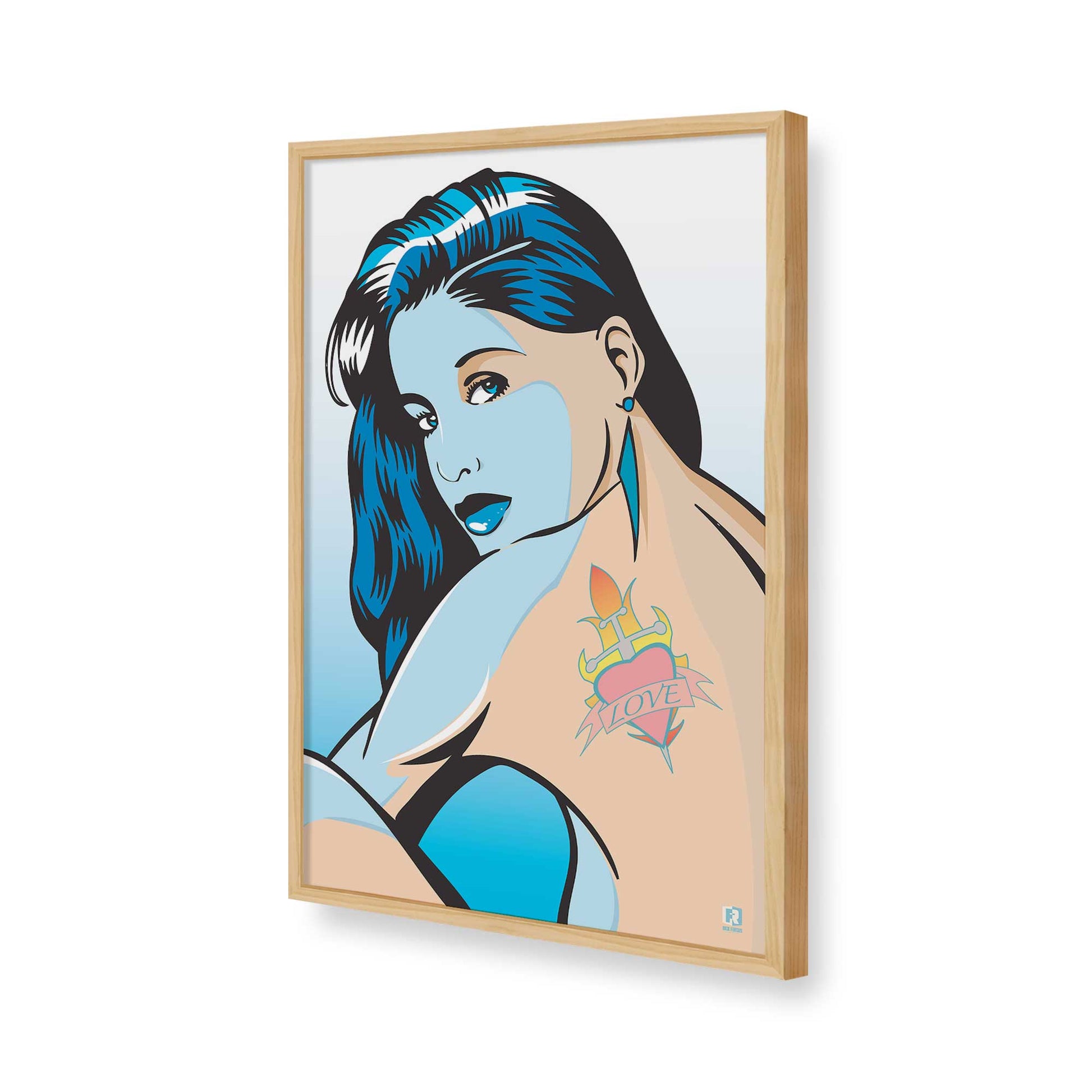 [Color:American Maple], Picture of art in a American Maple frame of the corner