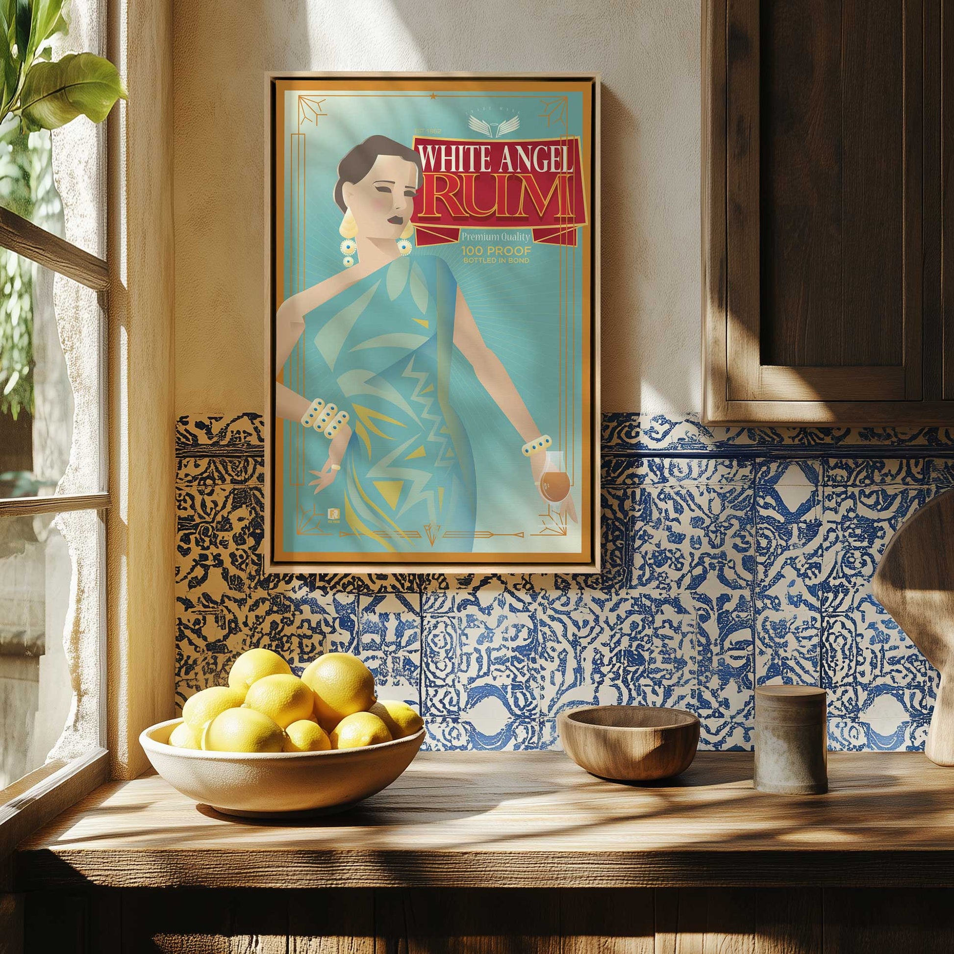 [Color:Satin Black], Picture of art in a Satin Black frame at an angle