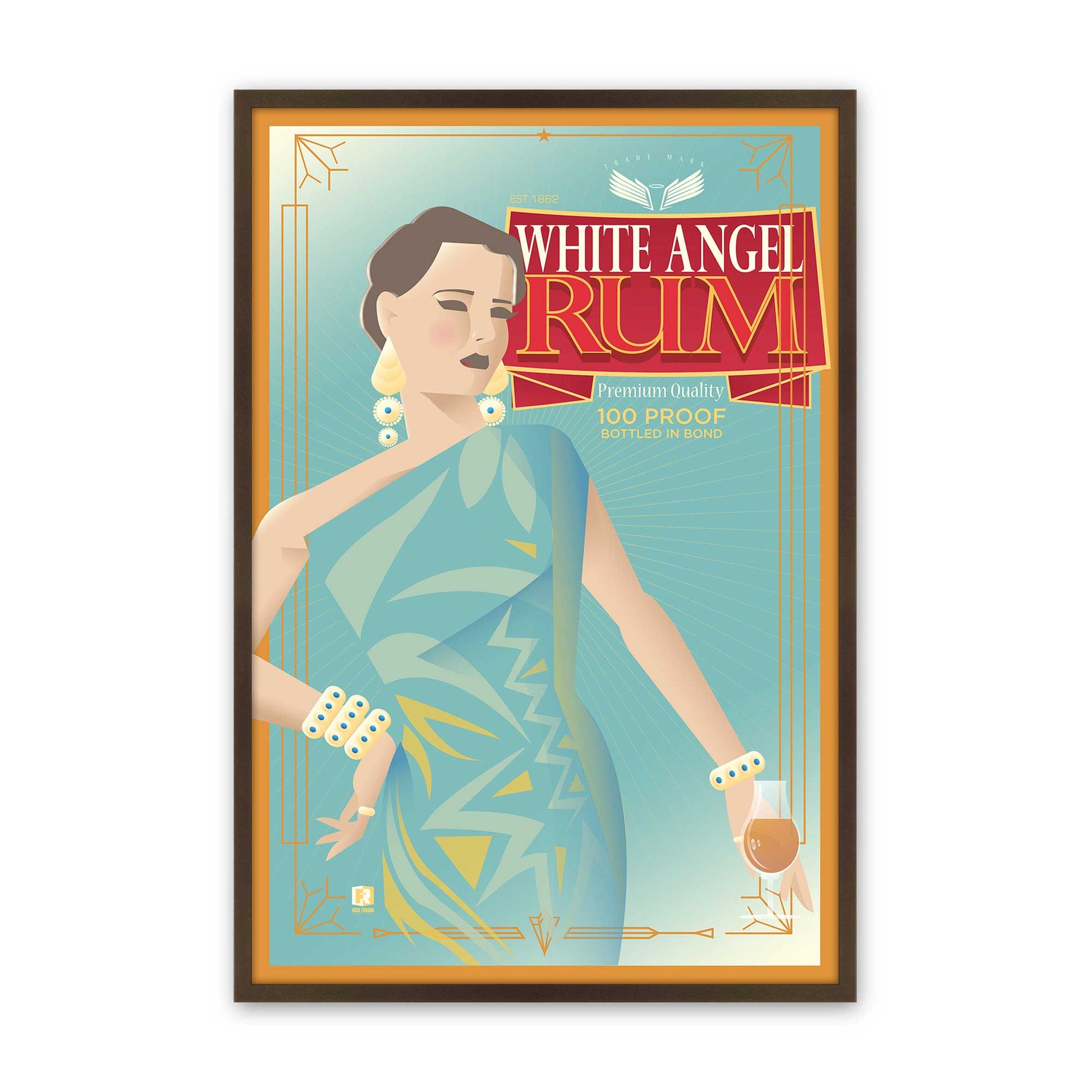 [Color:Brown], Picture of art in a Brown frame