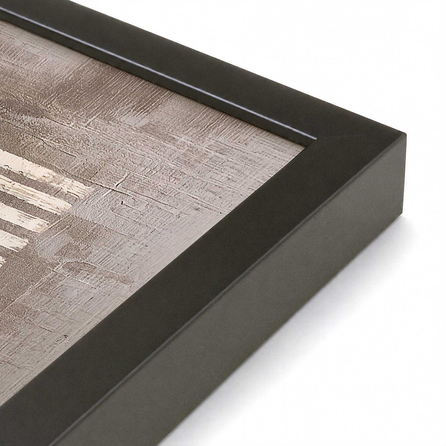 [Color:Satin Black], Picture of art in a Satin Black frame at an angle