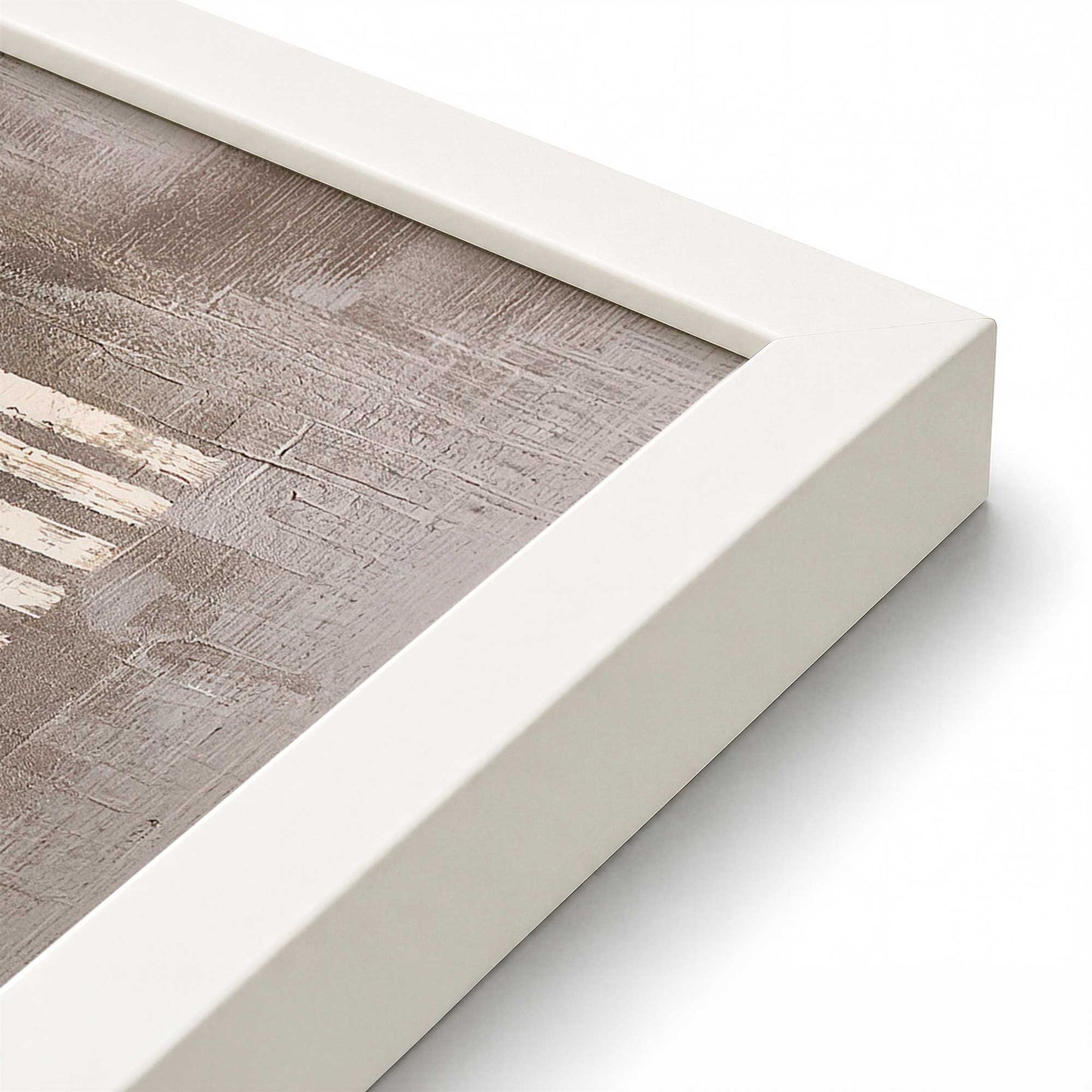 [Color:Opaque White], Picture of art in a Opaque White frame at an angle