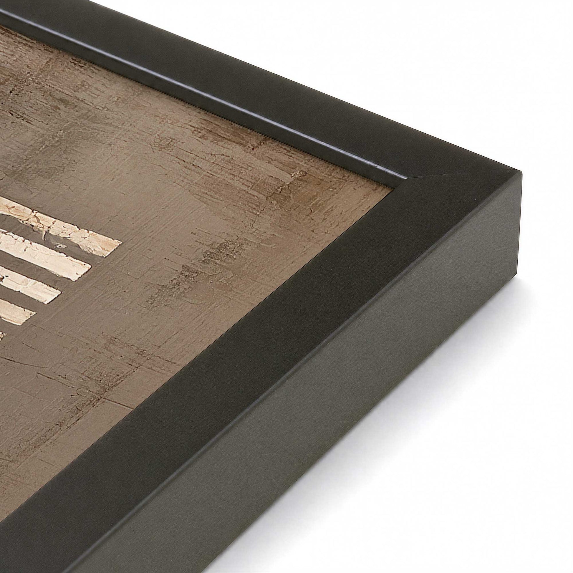 [Color:Satin Black], Picture of art in a Satin Black frame at an angle