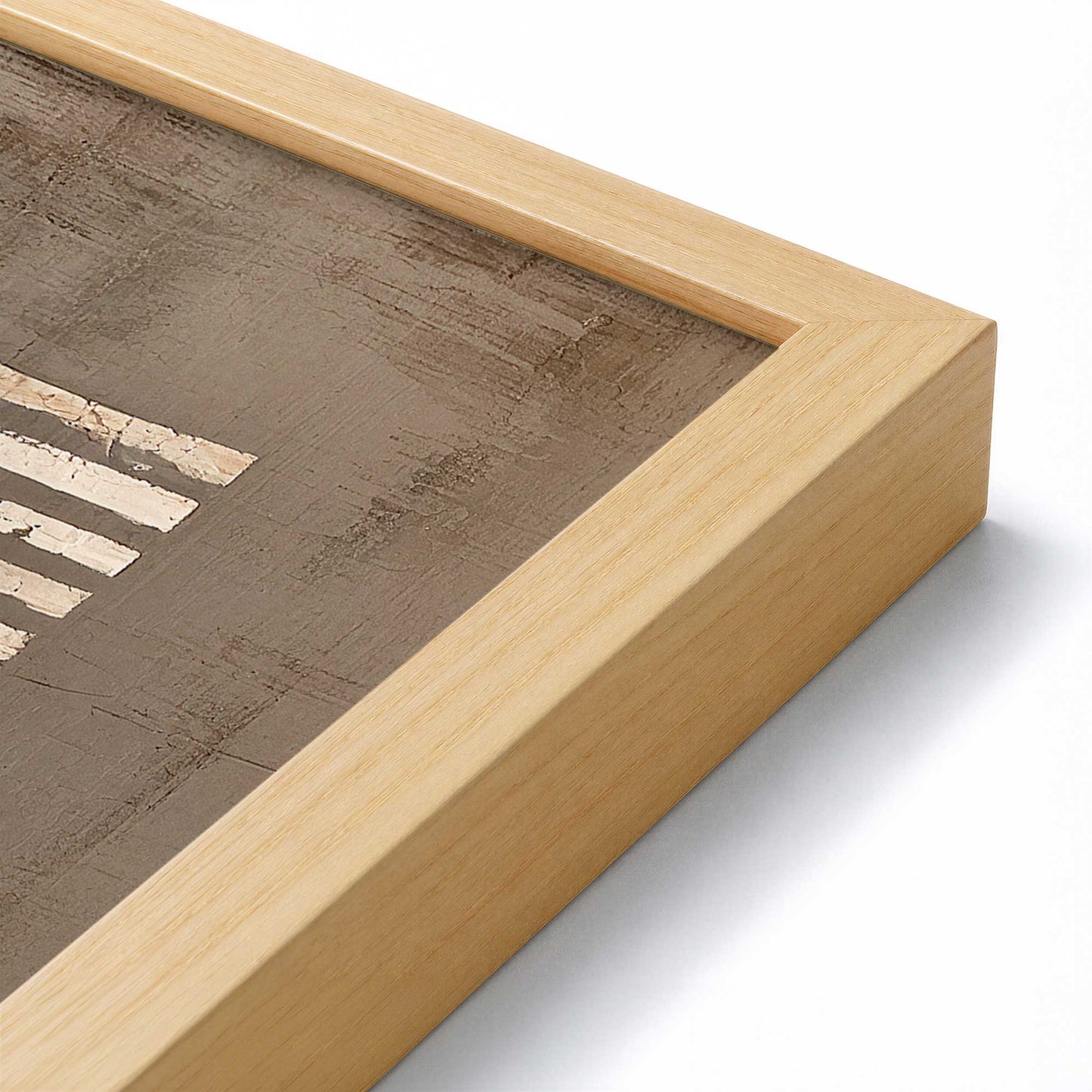 [Color:American Maple], Picture of art in a American Maple frame at an angle