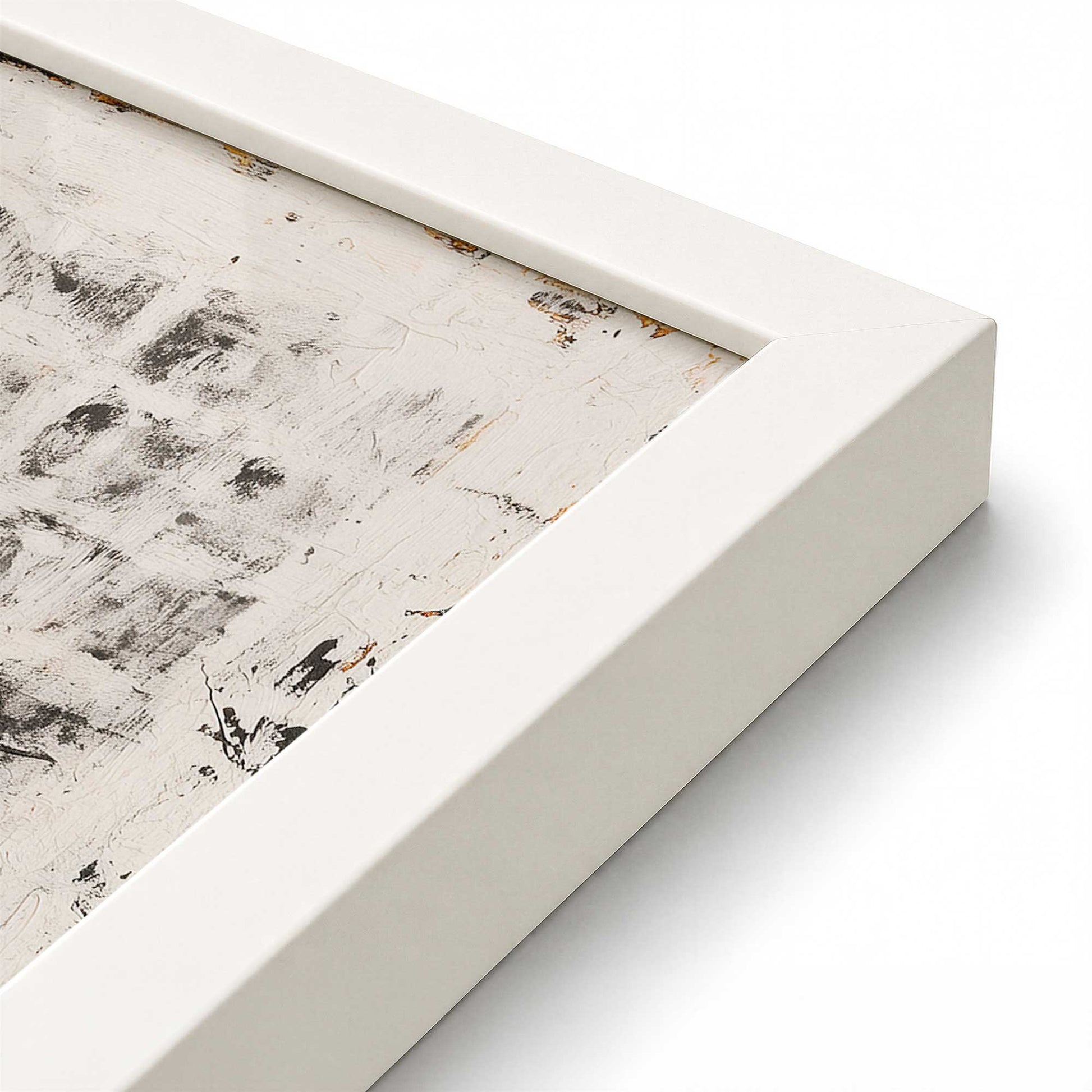 [Color:Opaque White], Picture of art in a Opaque White frame at an angle
