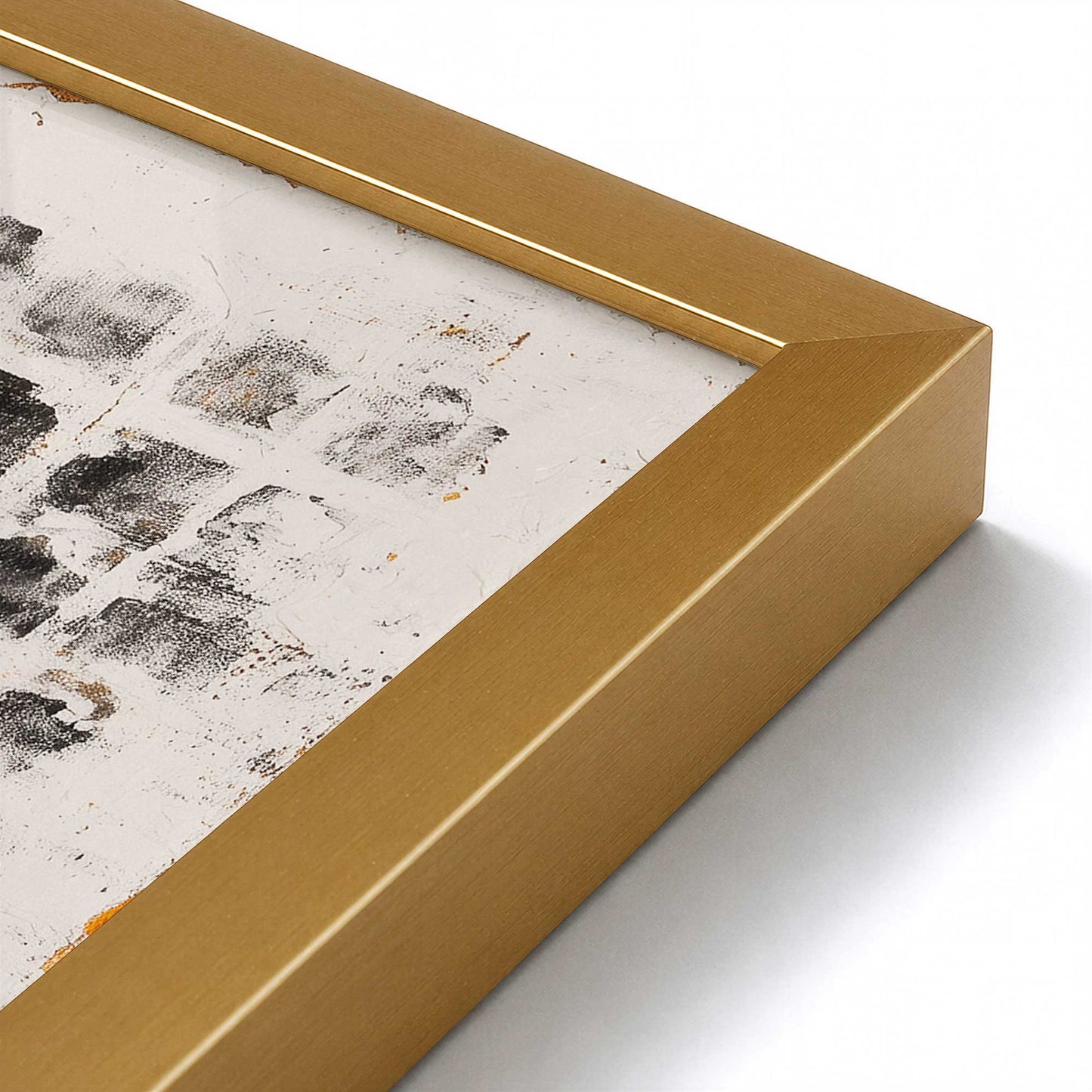 [Color:Polished Gold], Picture of art in a Polished Gold frame at an angle