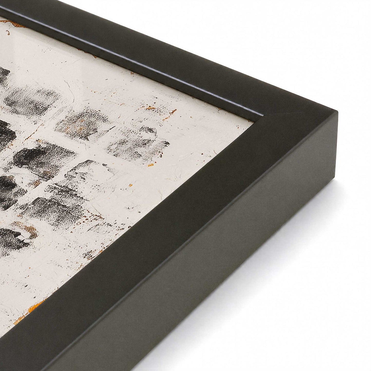 [Color:Satin Black], Picture of art in a Satin Black frame at an angle