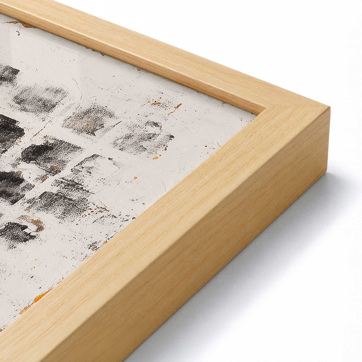 [Color:American Maple], Picture of art in a American Maple frame at an angle