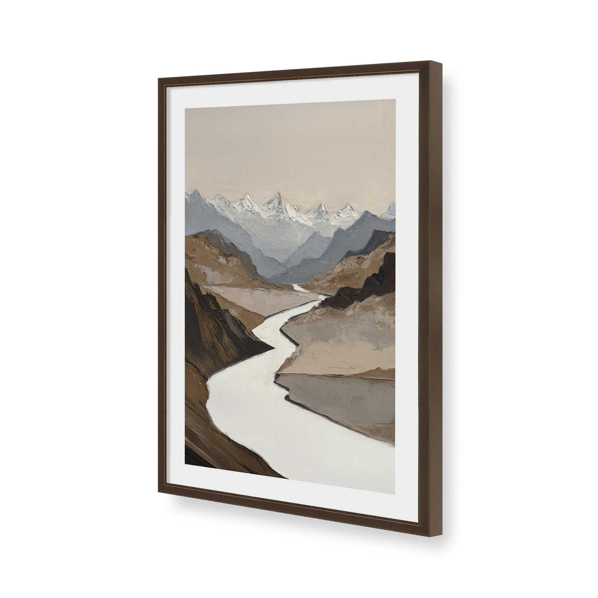[Color:Brown], Picture of art in a Brown frame of the corner