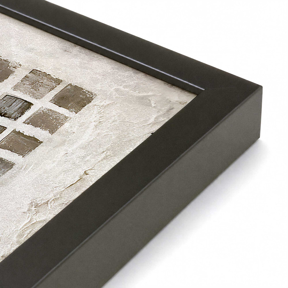[Color:Satin Black], Picture of art in a Satin Black frame at an angle