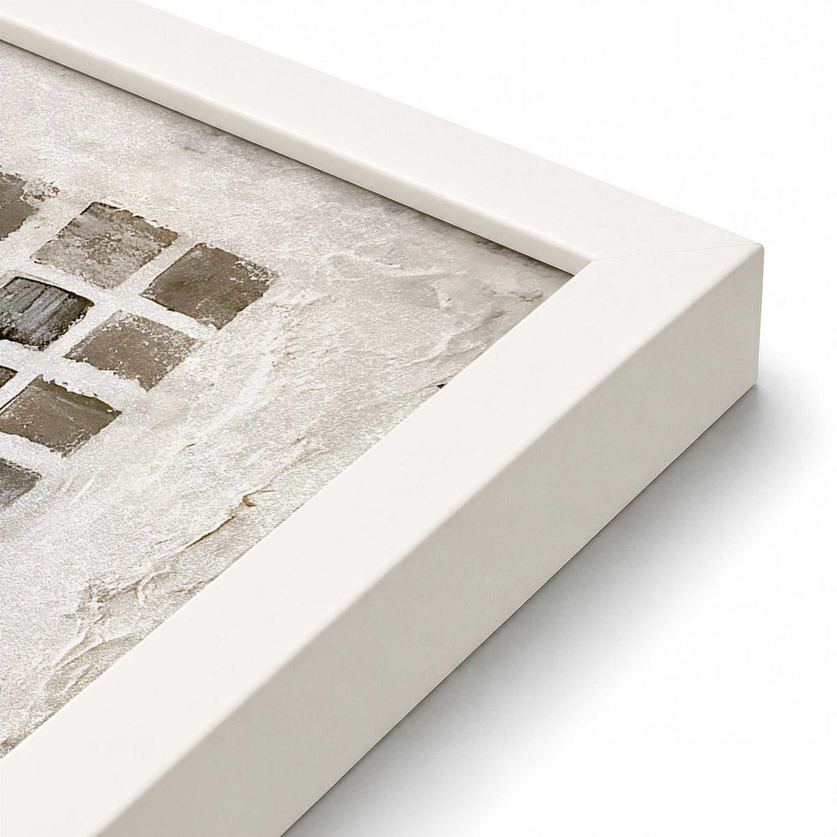 [Color:Opaque White], Picture of art in a Opaque White frame at an angle