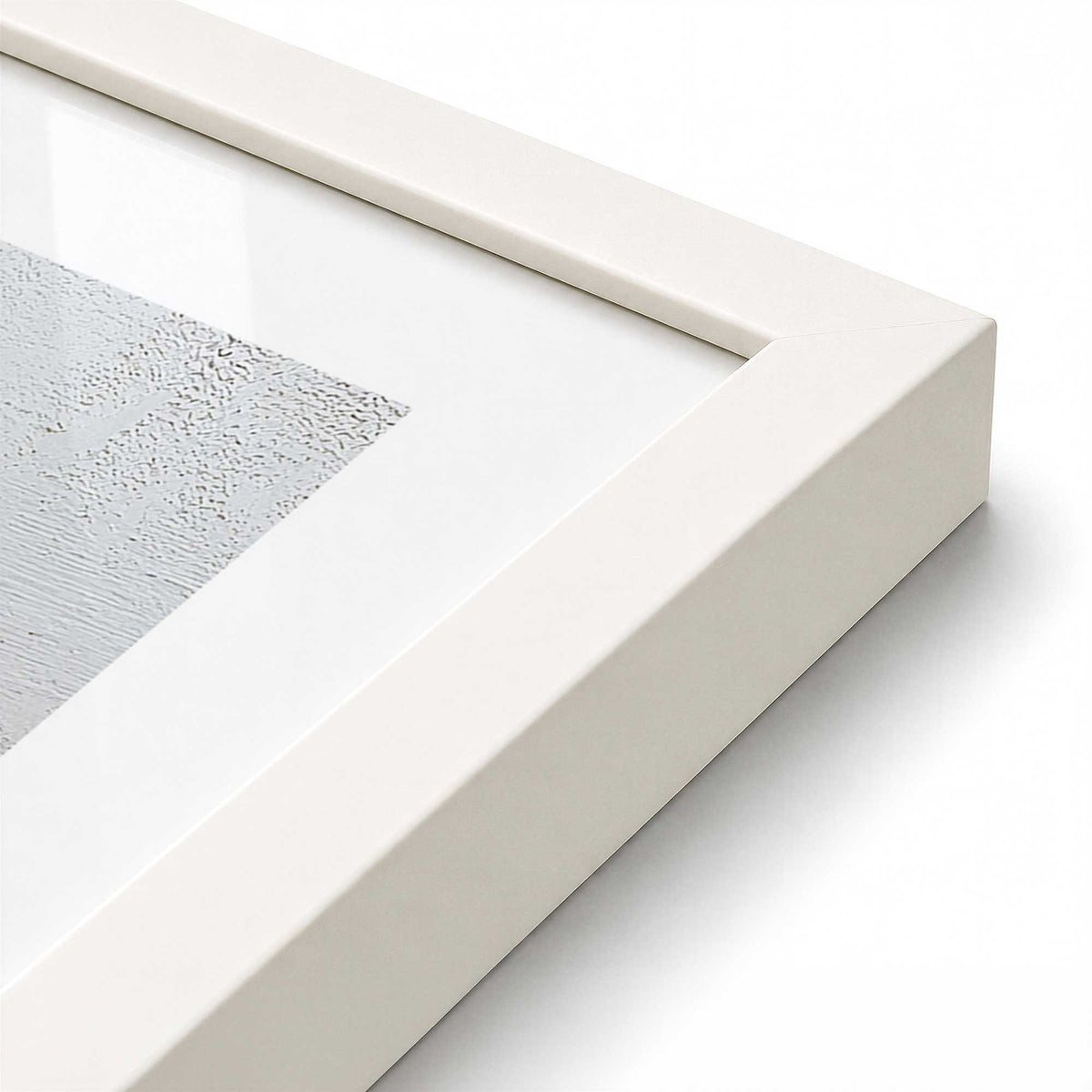 [Color:Opaque White], Picture of art in a Opaque White frame at an angle