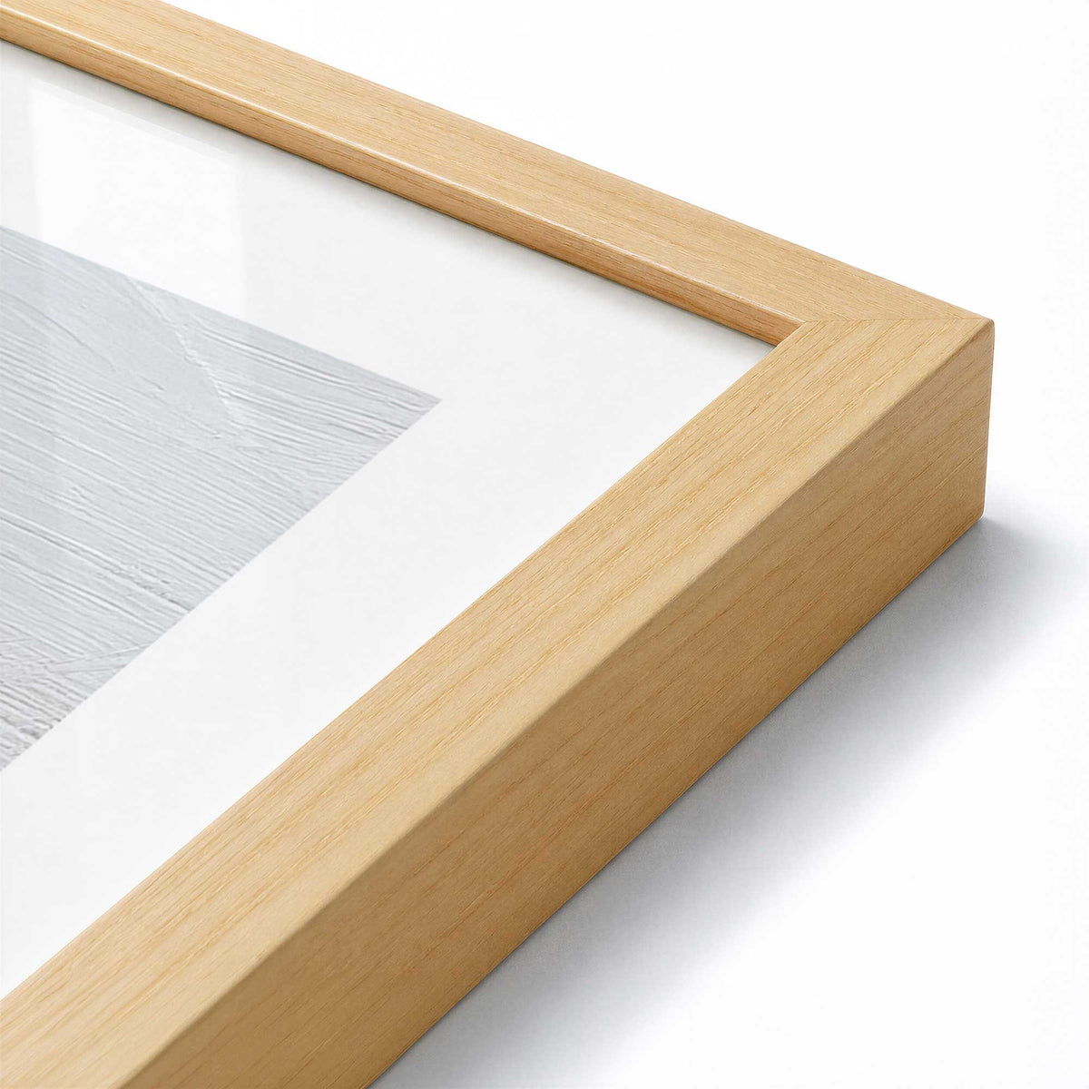 [Color:American Maple], Picture of art in a American Maple frame at an angle
