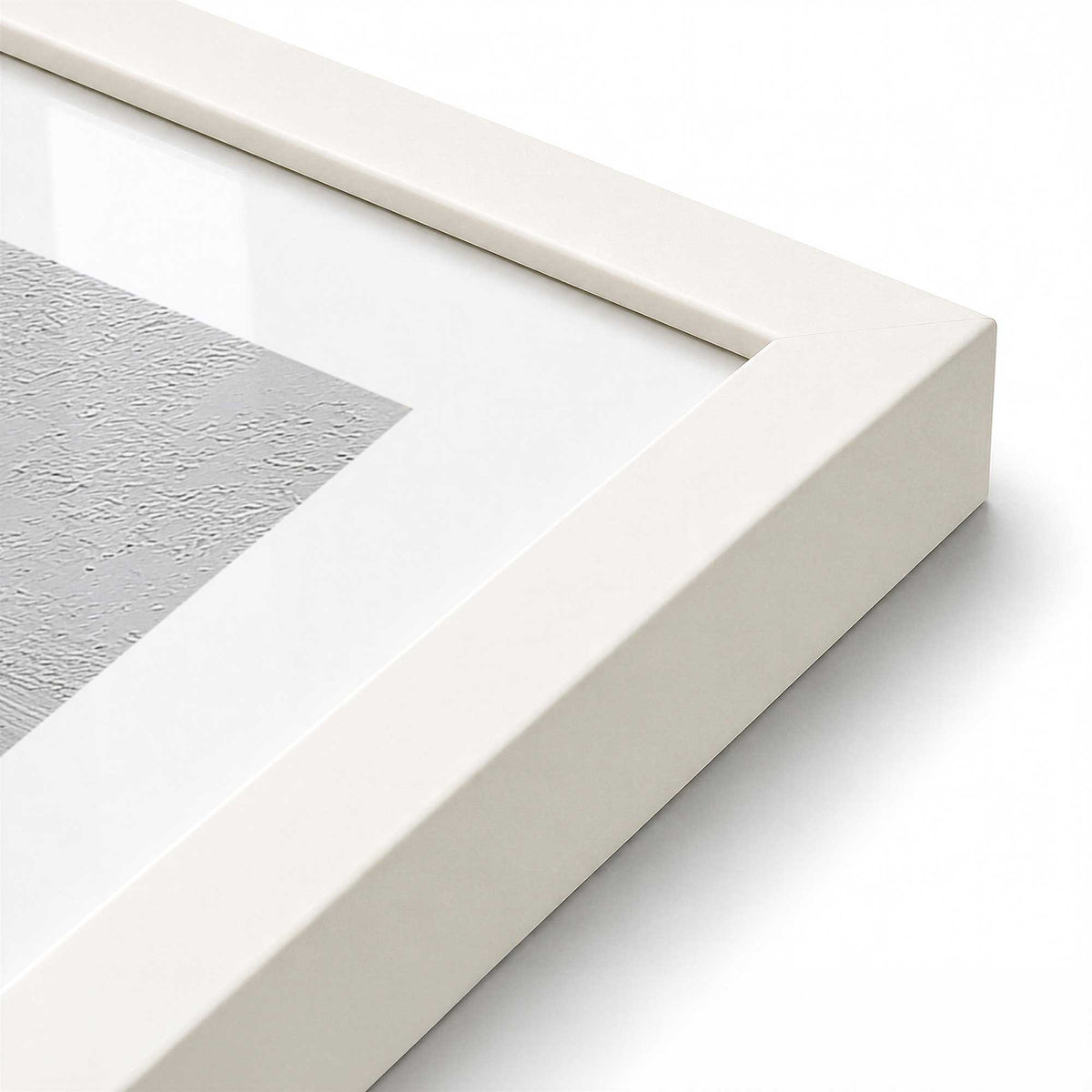 [Color:Opaque White], Picture of art in a Opaque White frame at an angle