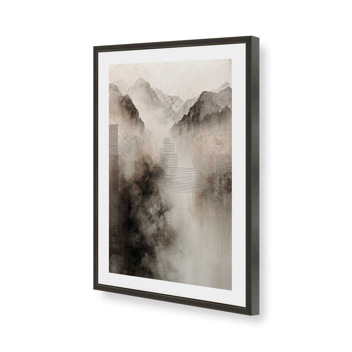 [Color:Satin Black], Picture of art in a Satin Black frame of the corner