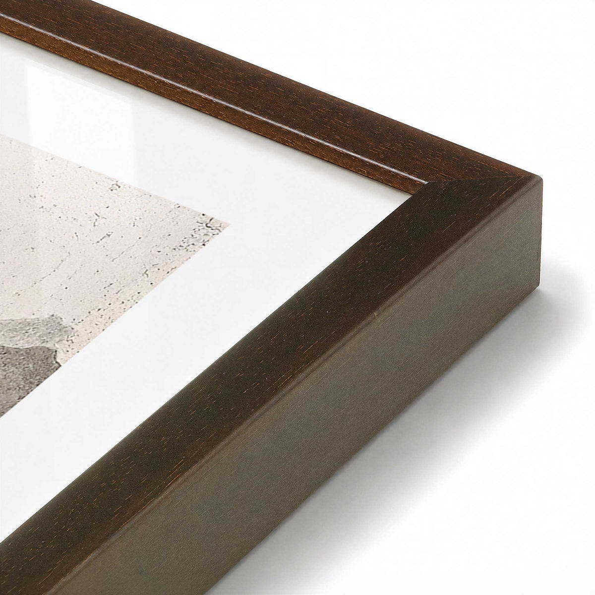 [Color:Brown], Picture of art in a Brown frame at an angle