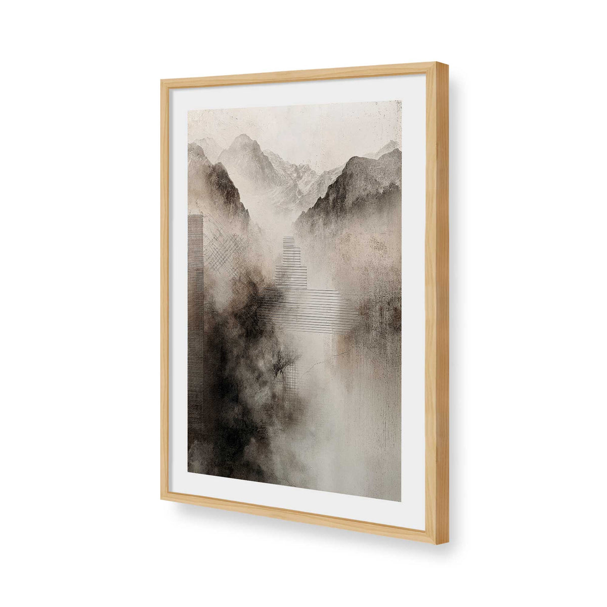 [Color:American Maple], Picture of art in a American Maple frame of the corner
