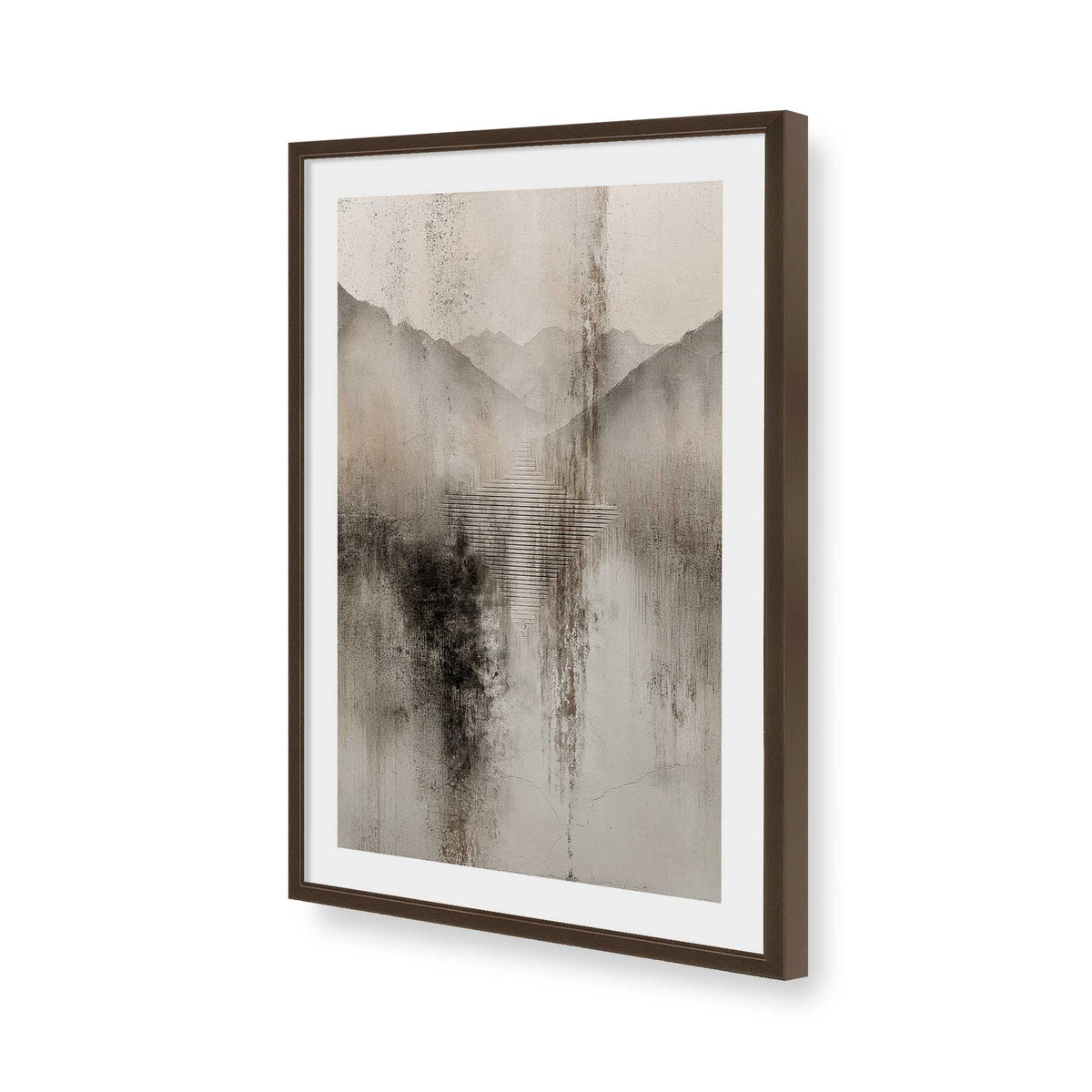 [Color:Brown], Picture of art in a Brown frame of the corner