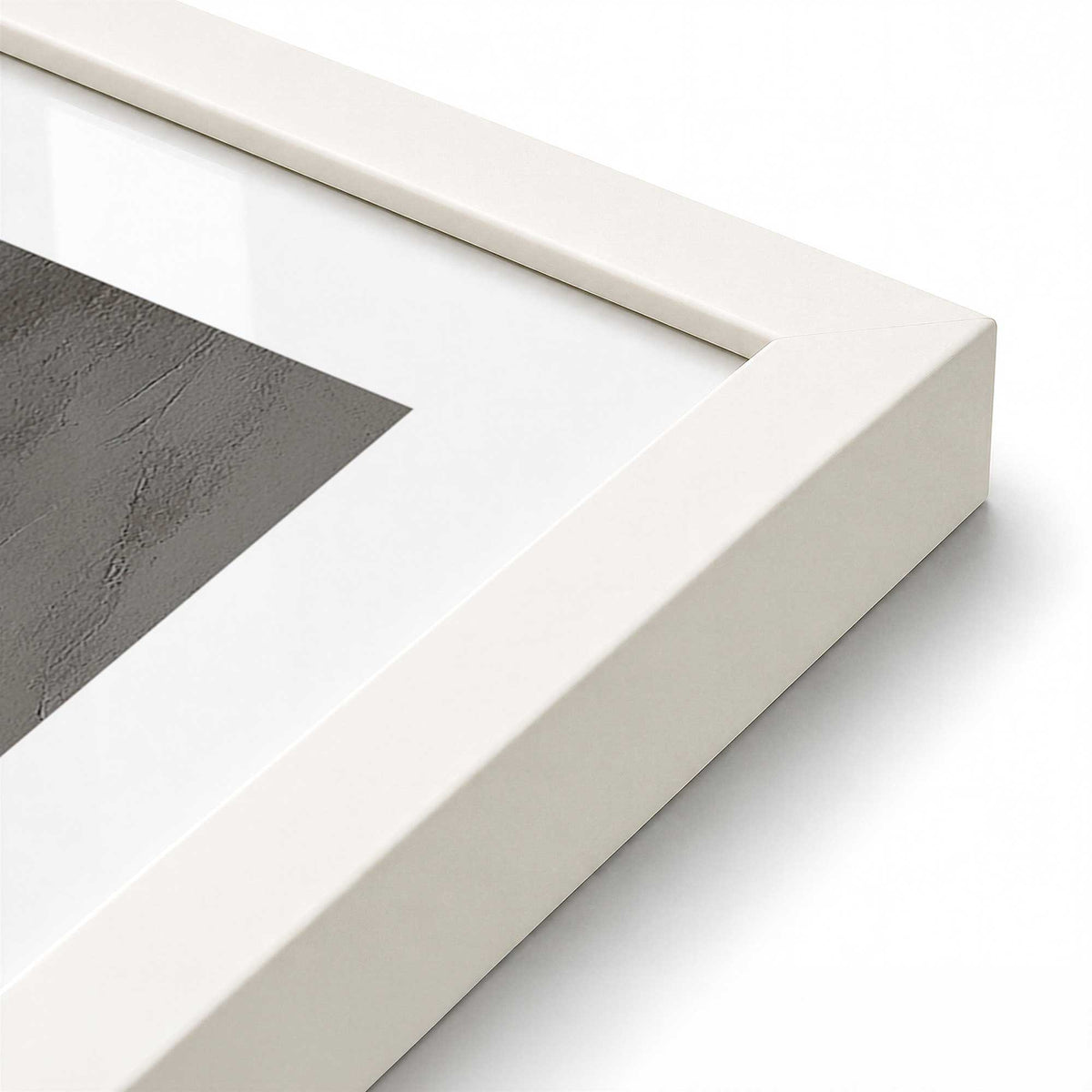 [Color:Opaque White], Picture of art in a Opaque White frame at an angle