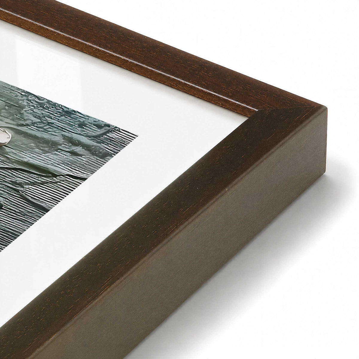 [Color:Brown], Picture of art in a Brown frame at an angle