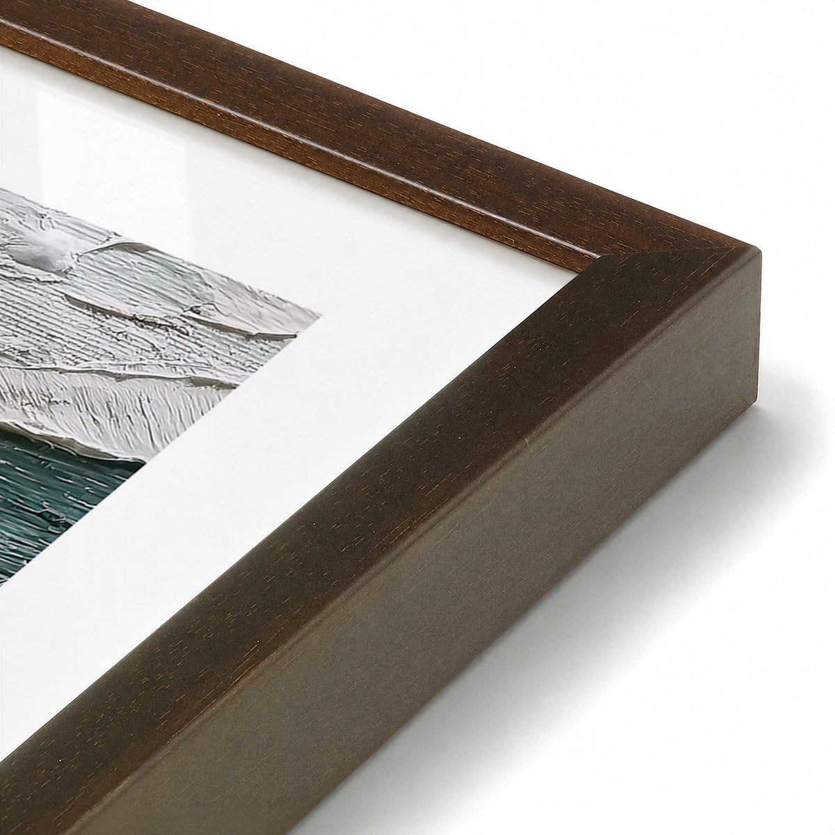 [Color:Belvinder Brown], Picture of art in a Belvinder Brown frame at an angle