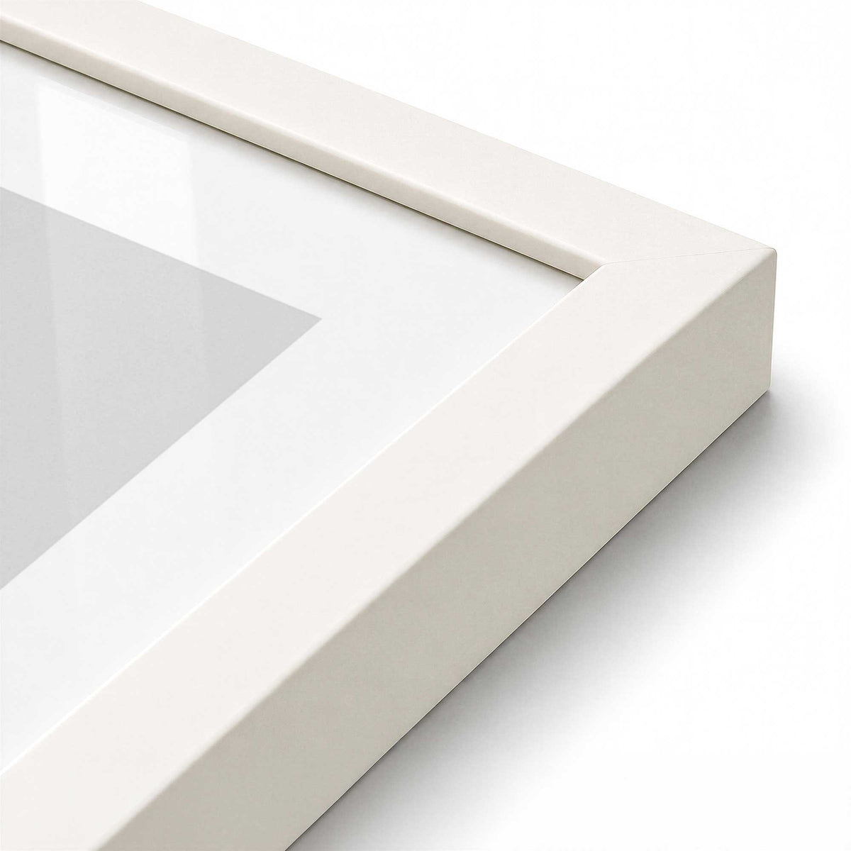 [Color:Opaque White], Picture of art in a Opaque White frame at an angle
