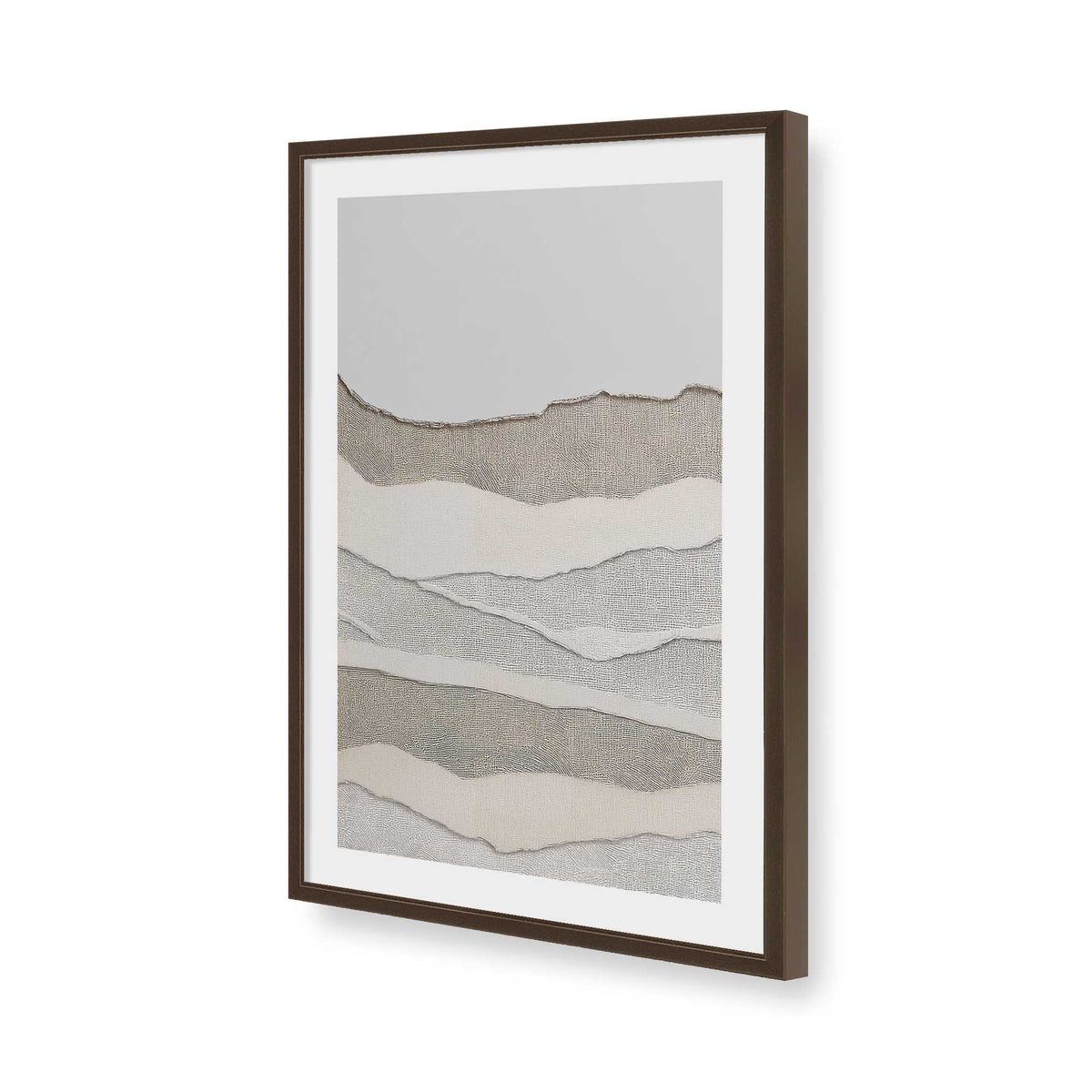 [Color:Brown], Picture of art in a Brown frame of the corner