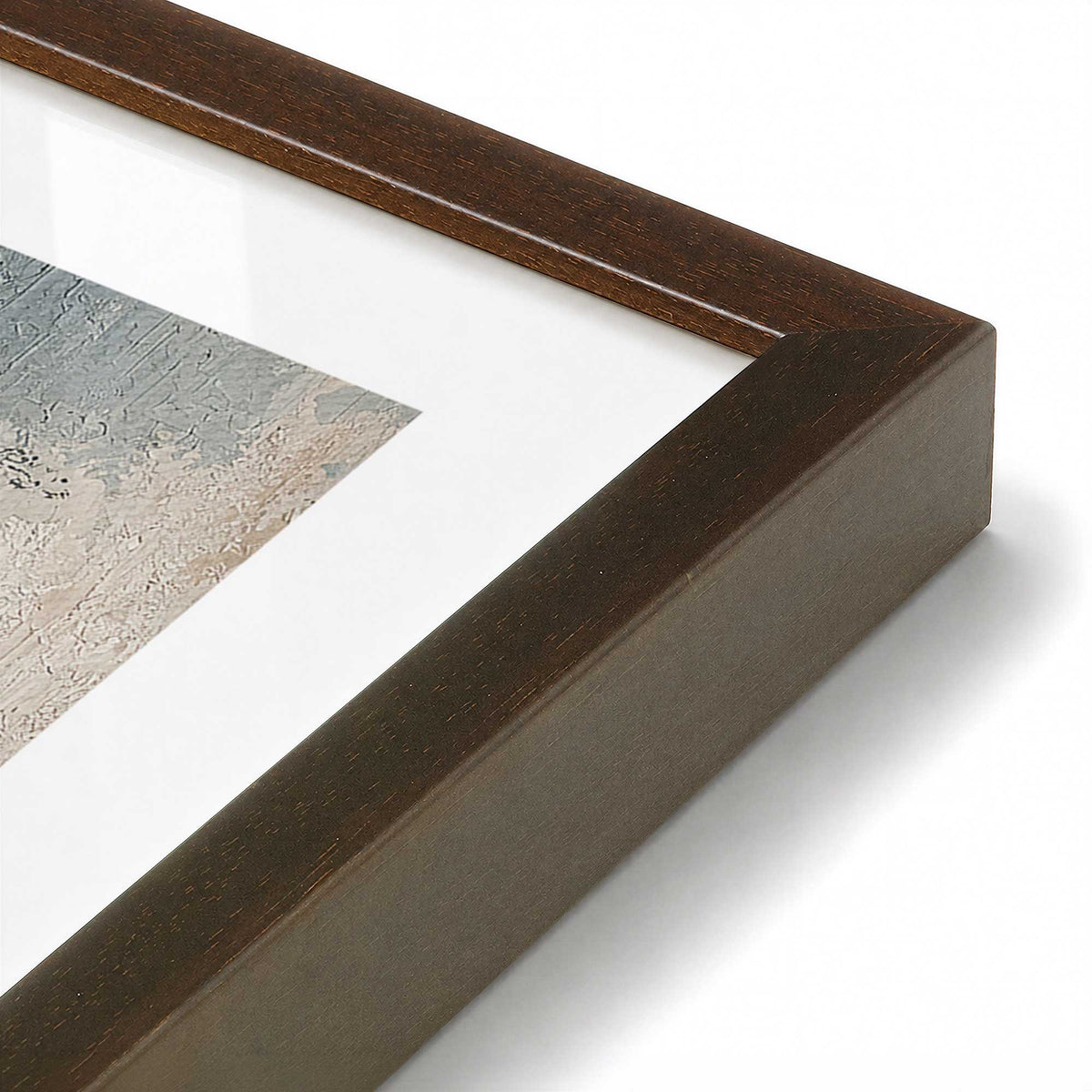 [Color:Brown], Picture of art in a Brown frame at an angle