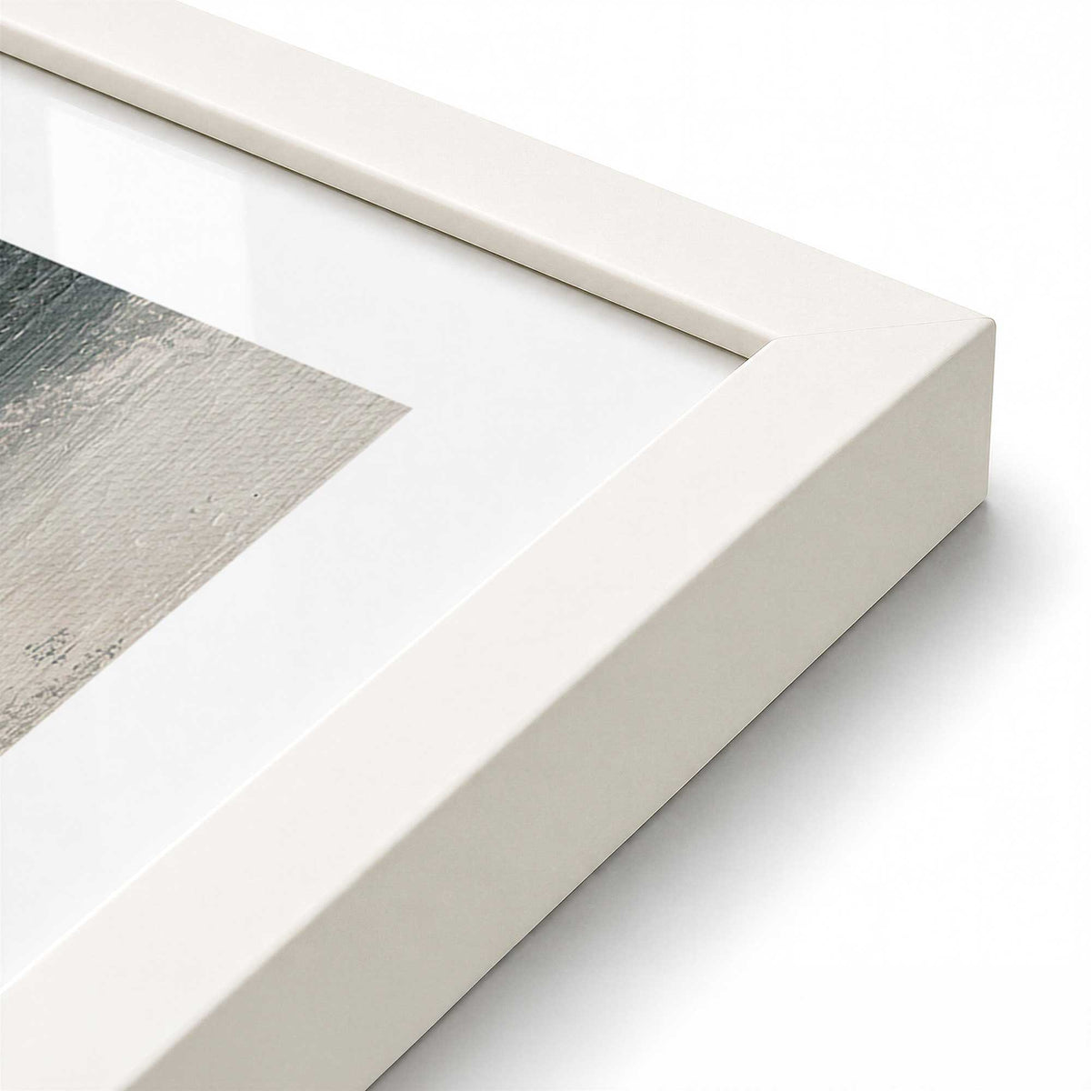 [Color:Opaque White], Picture of art in a Opaque White frame at an angle