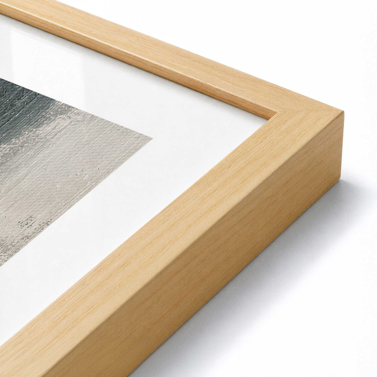 [Color:American Maple], Picture of art in a American Maple frame at an angle