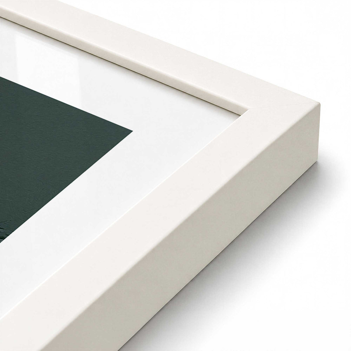 [Color:Opaque White], Picture of art in a Opaque White frame at an angle