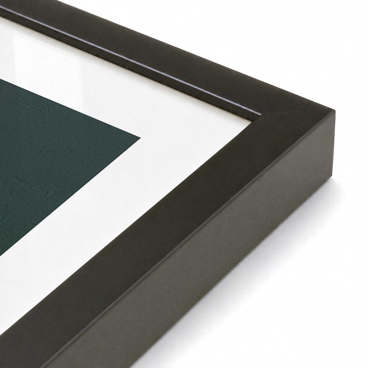 [Color:Satin Black], Picture of art in a Satin Black frame at an angle