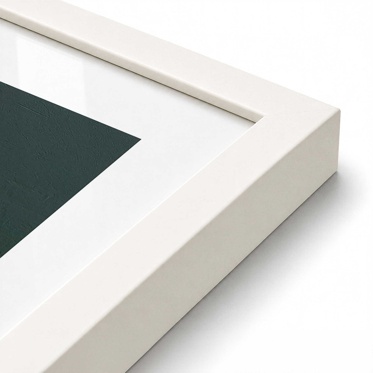 [Color:Opaque White], Picture of art in a Opaque White frame at an angle