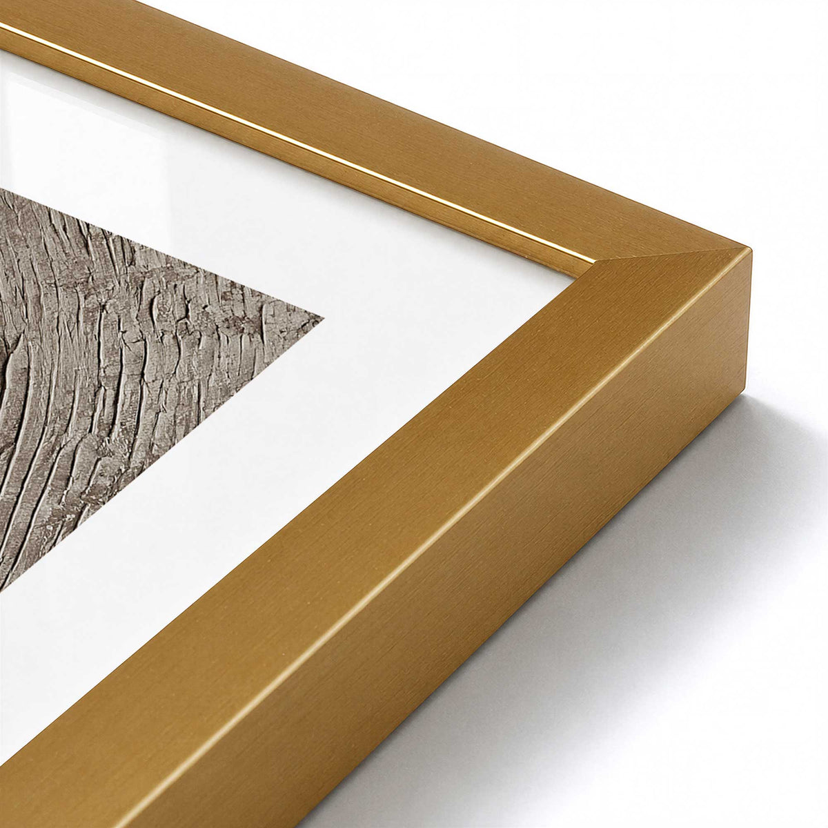 [Color:Polished Gold], Picture of art in a Polished Chrome frame at an angle
