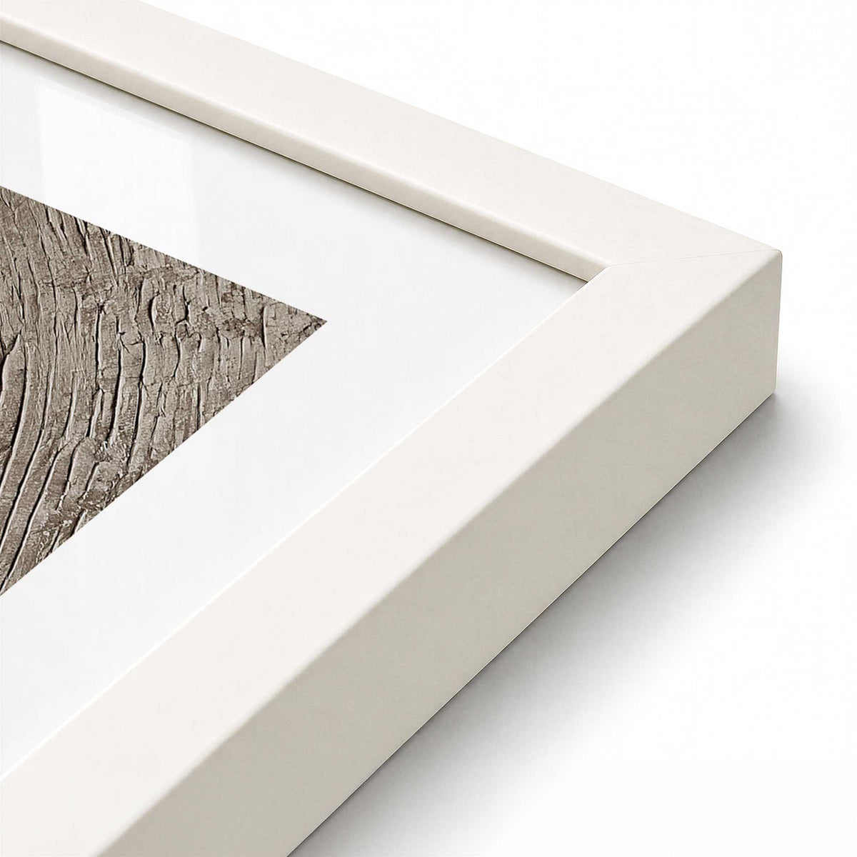 [Color:Opaque White], Picture of art in a Polished Chrome frame at an angle