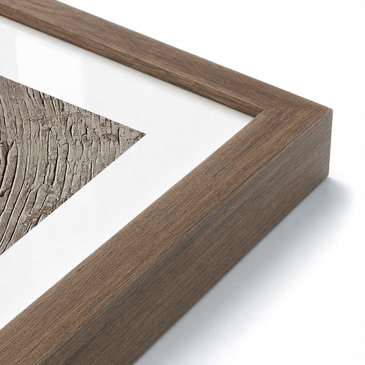 [Color:Walnut], Picture of art in a Polished Chrome frame at an angle
